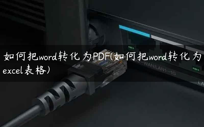 如何把word转化为PDF(如何把word转化为excel表格)