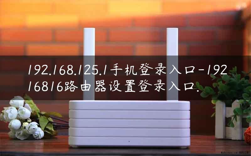 192.168.125.1手机登录入口-19216816路由器设置登录入口.