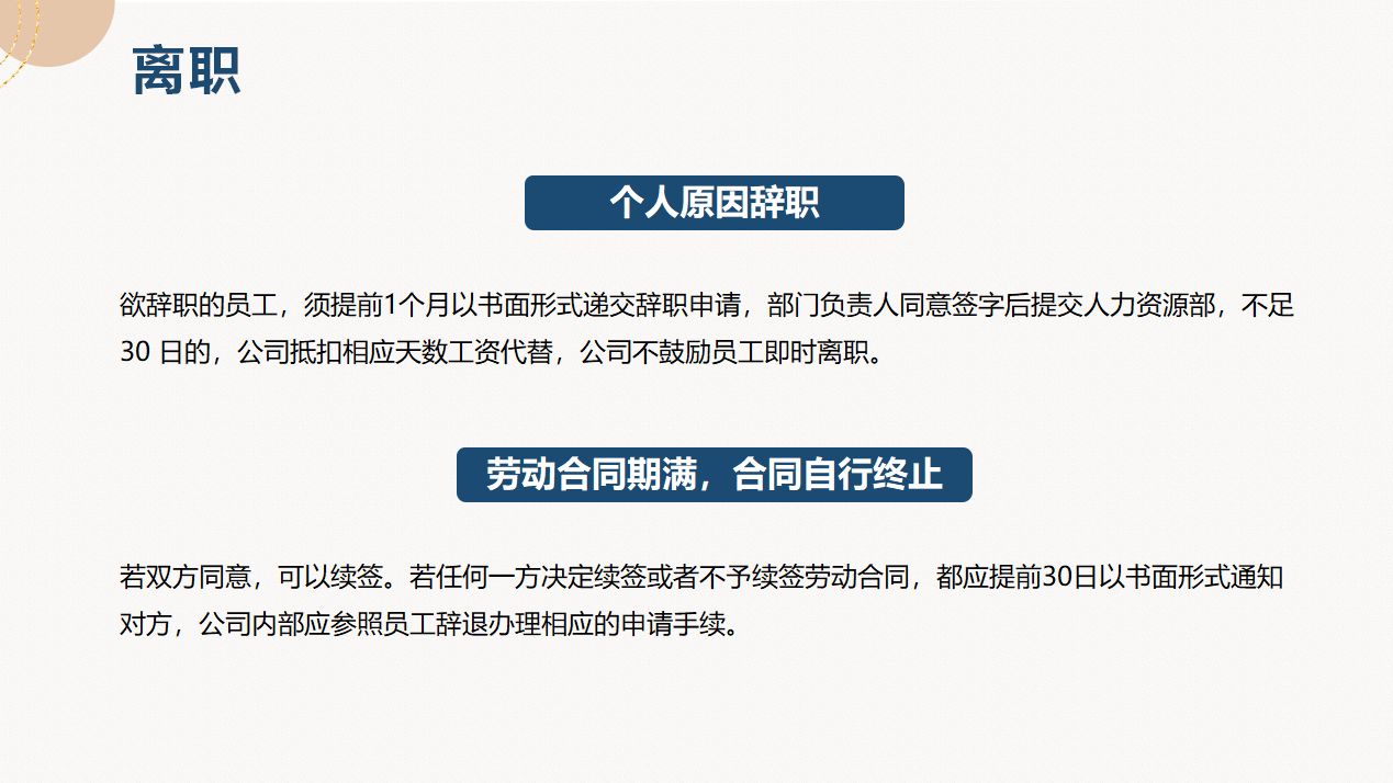 人事管理制度学习范本PPT模板，全内容演示课件，员工教育直接F5