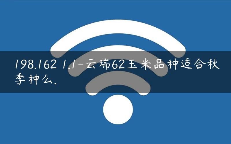 198.162 1.1-云瑞62玉米品种适合秋季种么.