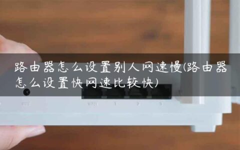 路由器怎么设置别人网速慢(路由器怎么设置快网速比较快)