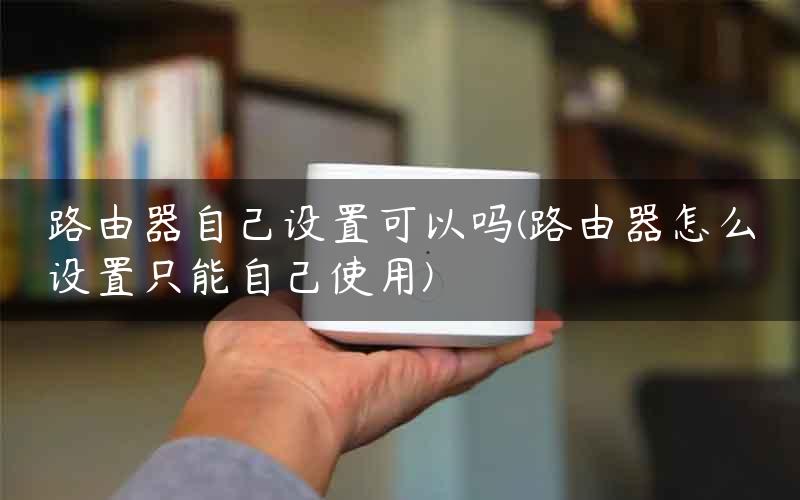 路由器自己设置可以吗(路由器怎么设置只能自己使用)